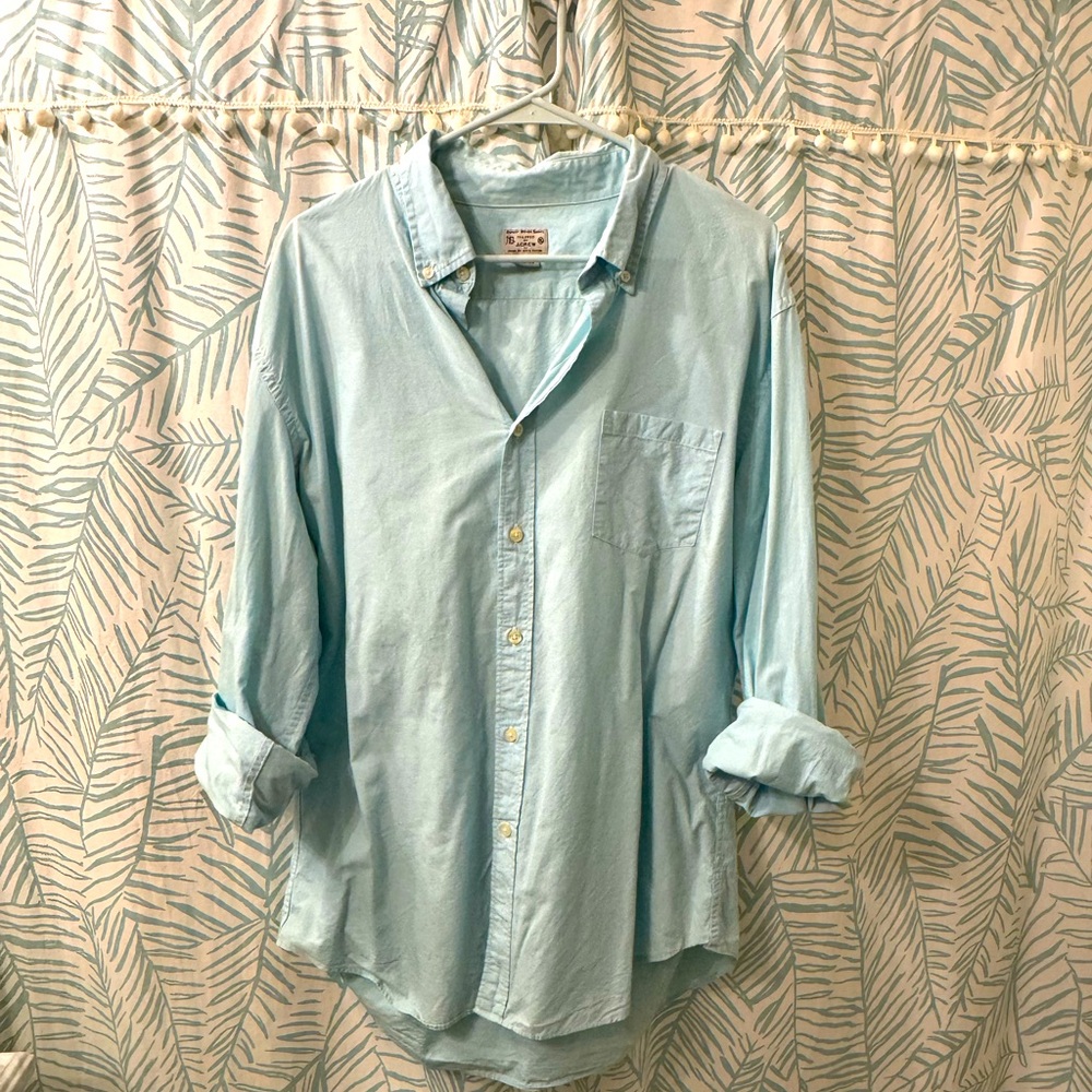 Tailored by JCrew Lightweight Blue Mint Button Up